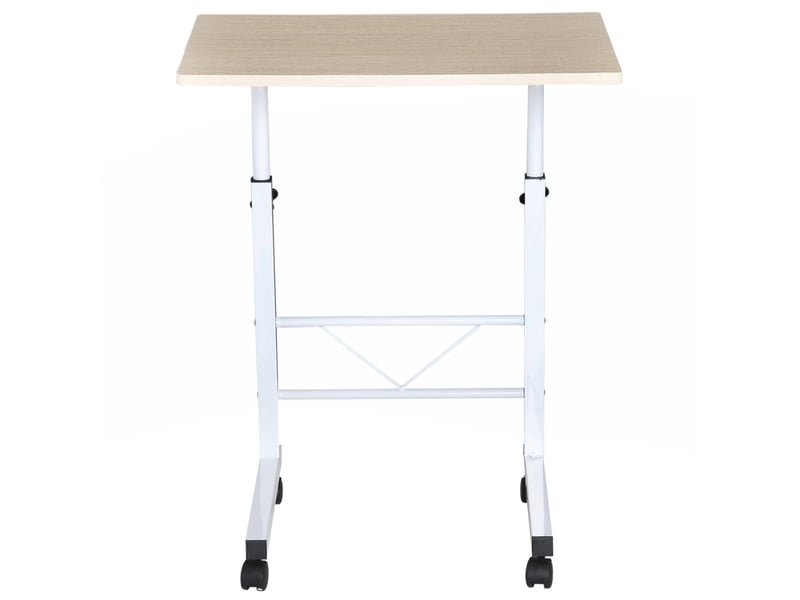  Table d’appoint en c réglable 68-78 cm, acier, roulettes avec freins, érable  - Conforama A