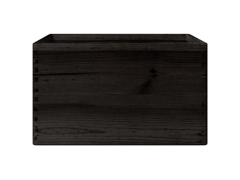  Boîte de rangement, coffre de rangement avec poignées noir 40x30x23 cm bois de pin massif  - Conforama D