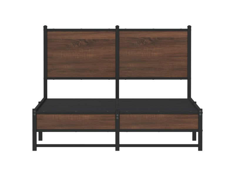  Lit double- lit adulte -  cadre de lit en métal sans matelas chêne marron 120x190 cm  - Conforama D