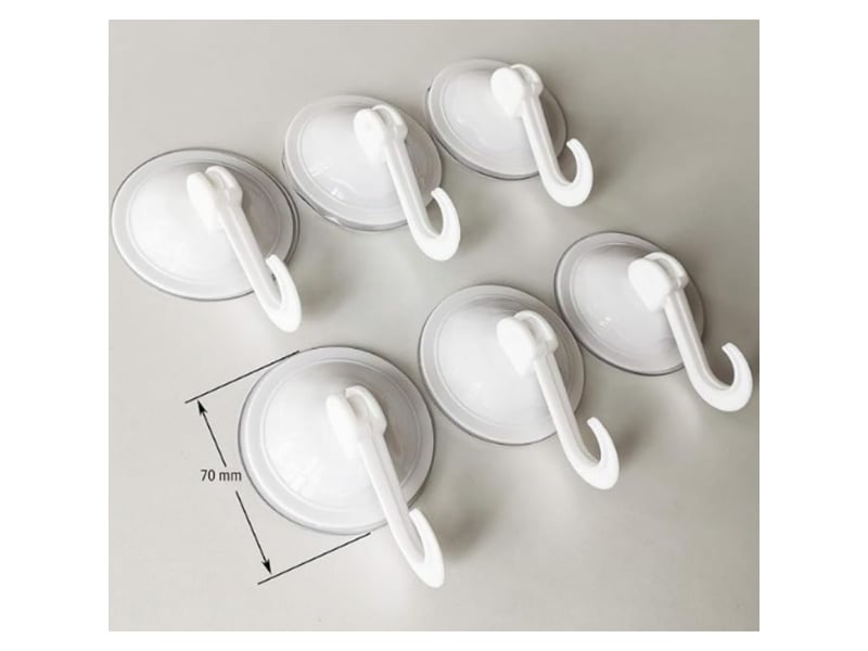  6 pièces crochets ventouse 70mm muraux cintres réutilisables étanche et non marquants pour manteaux écharpes serviettes sacs  - Conforama B