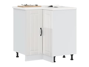 Armoire d'angle de cuisine lucca blanc brillant bois ingénierie