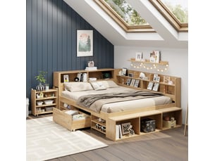 Lit bébé 140x200 cm <strong>BEAUNIV</strong>  <strong></strong> coloris naturel