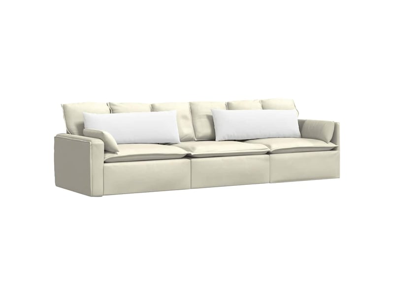 Lot de 2 coussins de canapé, coussins décoratifs tissu blanc 120 x 40 cm cf58761 - Conforama C