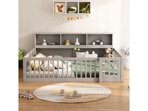 Lit simple 140x200 cm <strong>ZOVIRA</strong>  <strong></strong> coloris gris