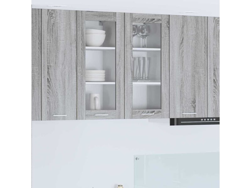 Meuble de rangement cuisine, armoire suspendue 2 pcs gris sonoma bois d'ingénierie shl3850 - Conforama B