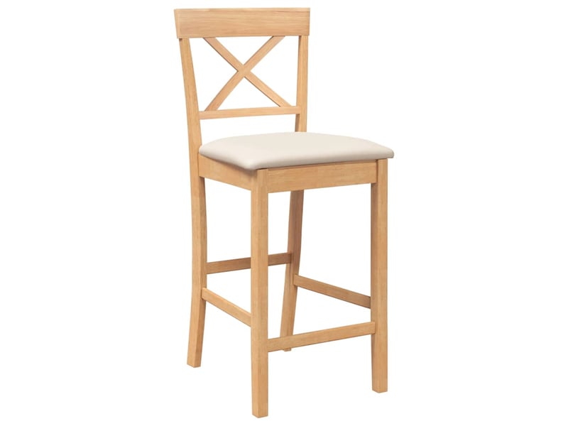  Lot de 2 tabouret de bar avec coussins en bois massif naturel et caoutchouc shl91103  - Conforama D