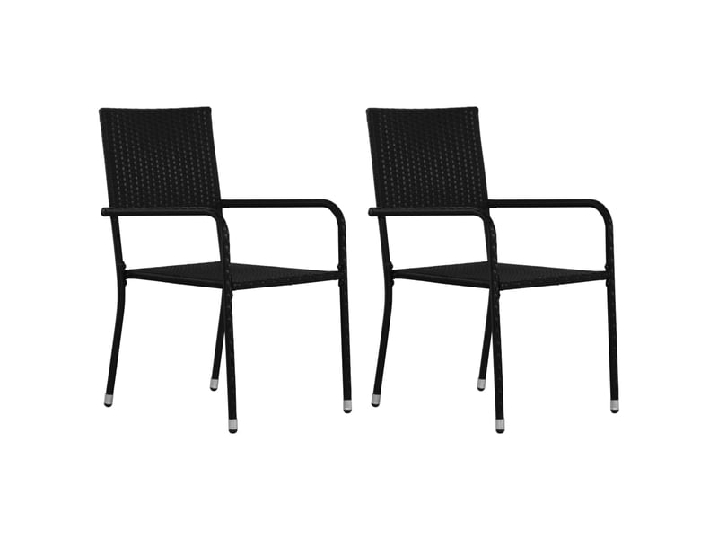  Ensemble à dîner salon de jardin meuble d'extérieur 3 pièces résine tressée et acacia noir 02_0014266  - Conforama B