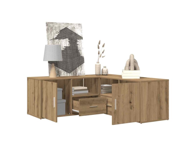  Armoire d'angle, armoire de rangement chêne artisanal 200x40x45 cm bois d'ingénierie  - Conforama D