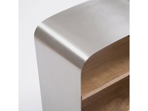 Table de chevet en bois de manguier et métal brossé-selma