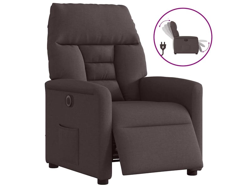 Vidaxl fauteuil inclinable électrique marron foncé tissu  - Conforama A