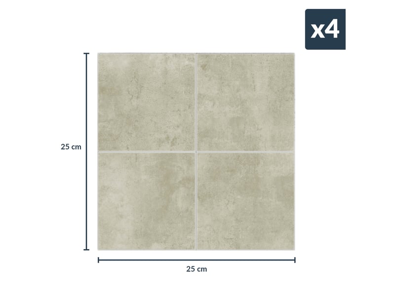  Crédence adhésive murale 3d  - effet pierre 4 pièces 25x25 cm  - Conforama C