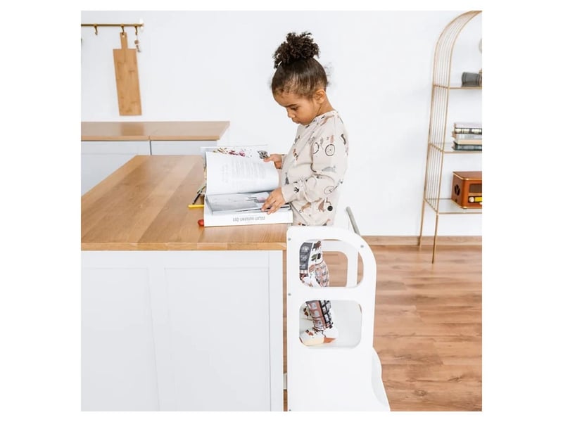  Tour d'apprentissage ajustable « step up », bois, support supplémentaire ASWoX - Conforama B