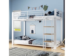 Lit superposé 90x200 cm <strong>OKWISH</strong>  <strong></strong> coloris blanc