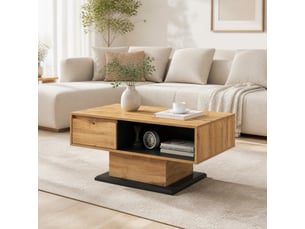 Table basse rectangulaire coloris bicolore FLORAGRACE - 60 cmx100 cm