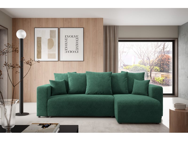  Canapé d'angle convertible evora l vert  - Conforama B