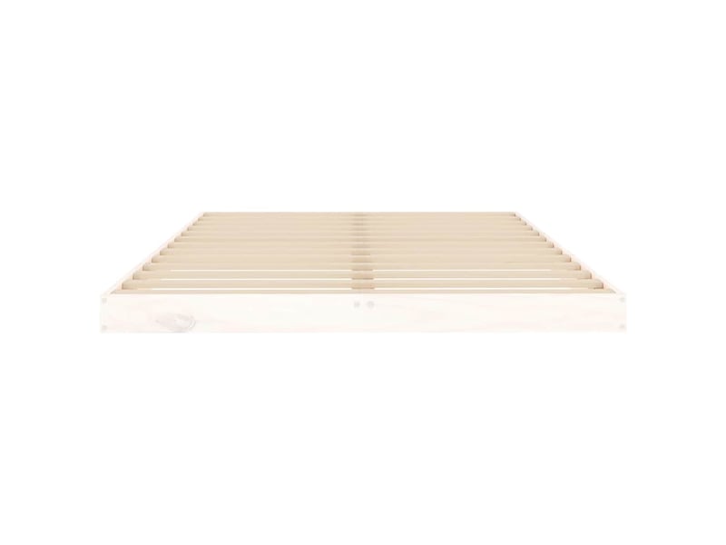  Lit double- lit adulte -  cadre de lit sans matelas blanc 120x200 cm bois de pin massif  - Conforama D