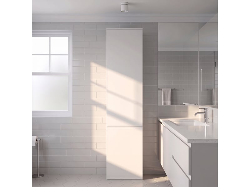 Armoire haute,47x50x200 cm,6 compartiments fermés,panneau mdf,blanc - Conforama B