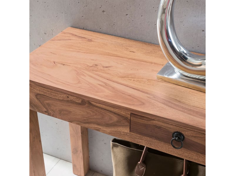  Console 1 tiroir 120x40x70 cm en acacia massif  - Conforama C