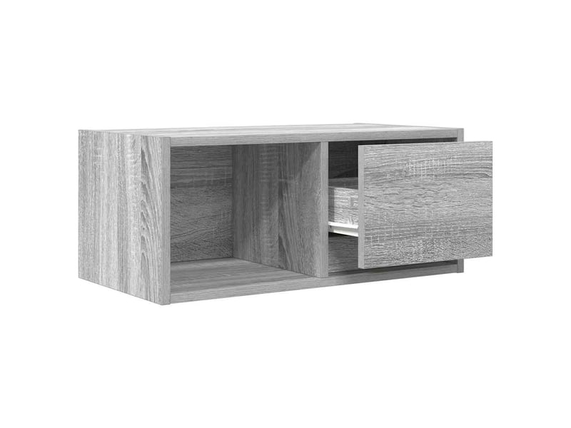  Lot de 2 meuble tv bas salon sonoma gris 60x31x25,5 cm bois d'ingénierie shl17750  - Conforama E