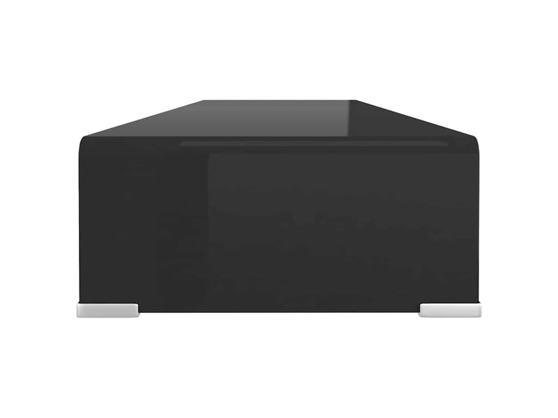  Meuble tv - banc tv - meuble de rangementsupport pour moniteur 100x30x13 cm verre noir  - Conforama D