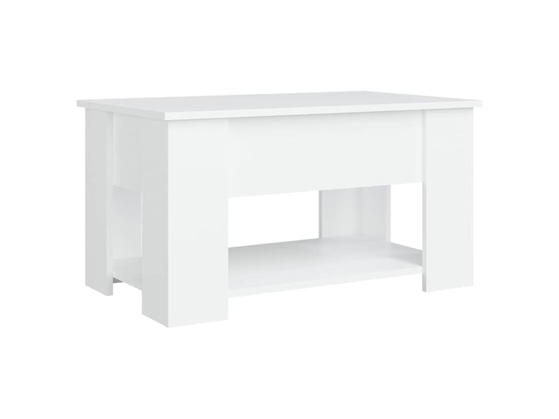  Table basse | table d'appoint salon blanc 79x49x41 cm bois d'ingénierie shl1317  - Conforama D