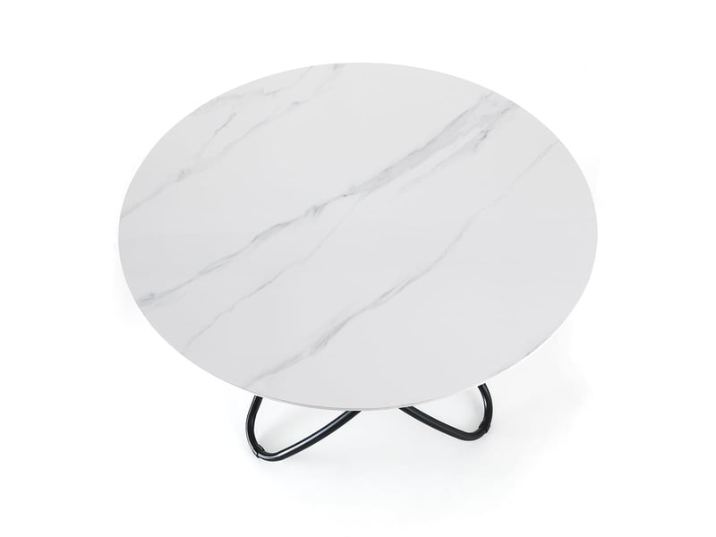 Table ronde en céramique effet marbre blanc ø110 rockford white marble - Conforama C