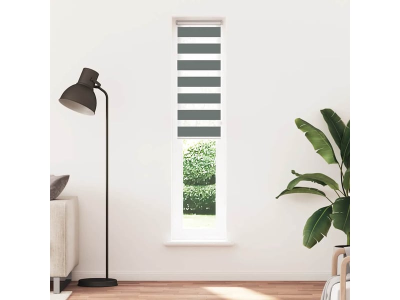 Store zèbre, store de fenêtre gris foncé largeur du tissu 45,9 cm polyester cf48602 - Conforama A