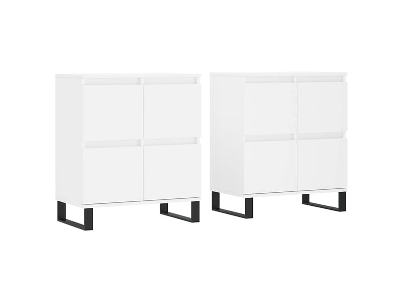  Buffets 2 pcs - bahut - meuble de rangement blanc bois d'ingénierie  - Conforama A