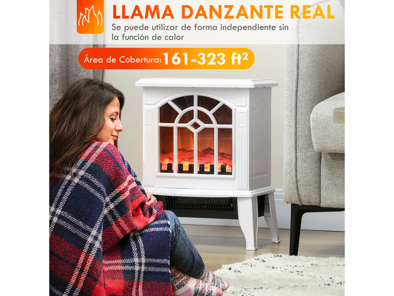  Cheminée électrique décorative blanche, effet flamme led, 10002000 w, 15 à 20 m²  - Conforama R