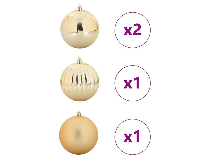  Ensemble de boules de noël xxl 4 pcs doré ø 20 cm plastique  - Conforama C