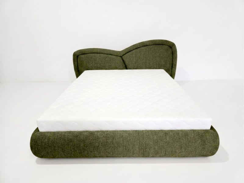  Bobochic lit bas daniela tissu texturé vert foncé 160x200 DANIELA - Conforama A