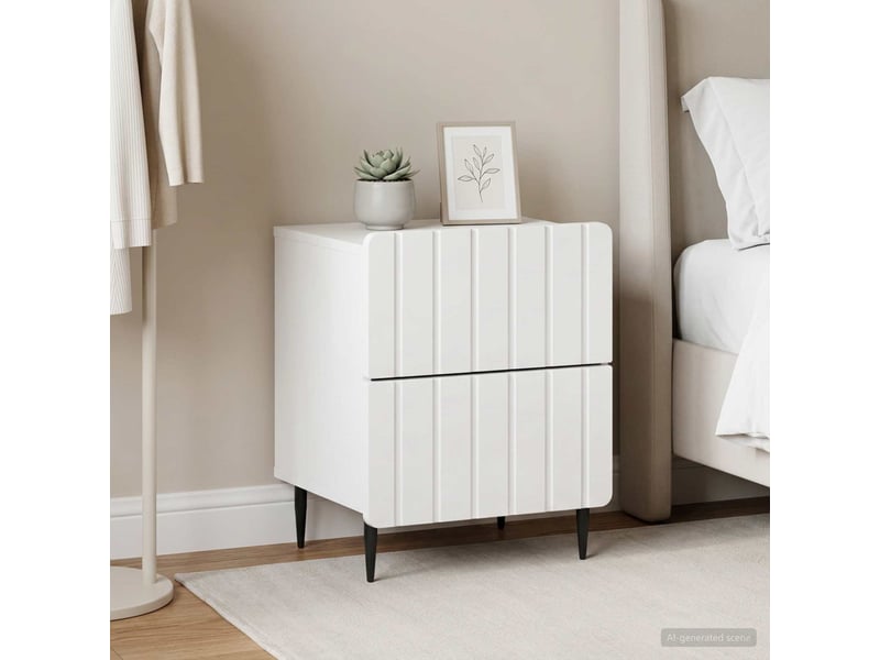  Table de chevet - cabinet de chevet - table de nuit 2 pièces blanc 43 x 34,5 x 49,5 cm  - Conforama C