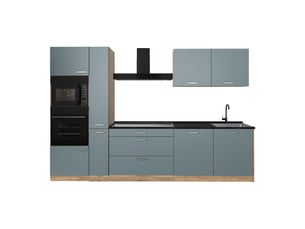 Vicco cuisine, bleu-grischêne doré, 310cm plan de travail anthracite