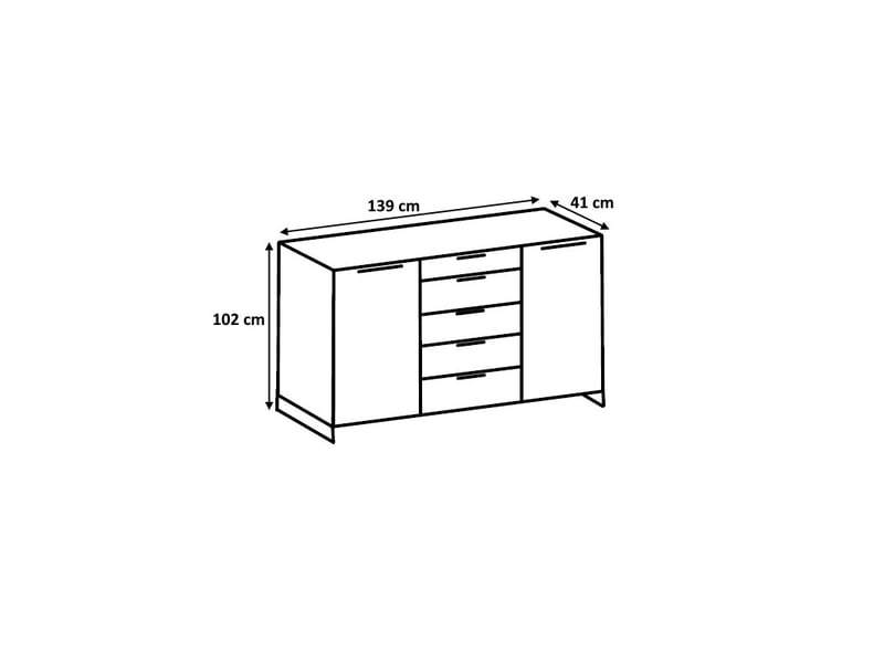 Commode industrielle 139 cm coloris chêne michigan - Conforama E