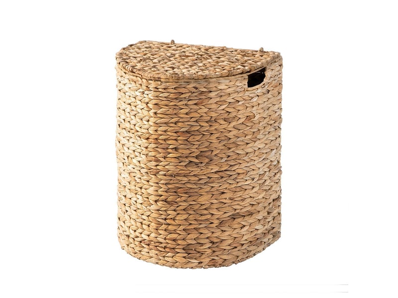  Panier à linge demi-lune en jacinthe d'eau avec couvercle l45 cm - nila  - Conforama E
