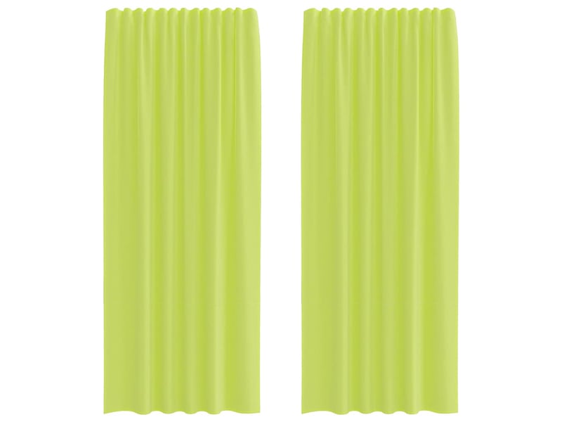 Lot de 2 rideaux en voile, voilages à œillets vert pomme cf44285 - Conforama A