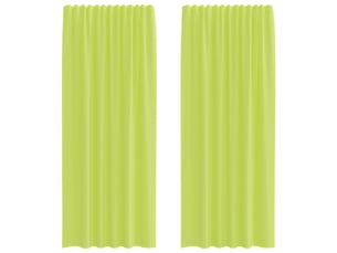 Lot de 2 rideaux en voile, voilages à œillets vert pomme cf44285