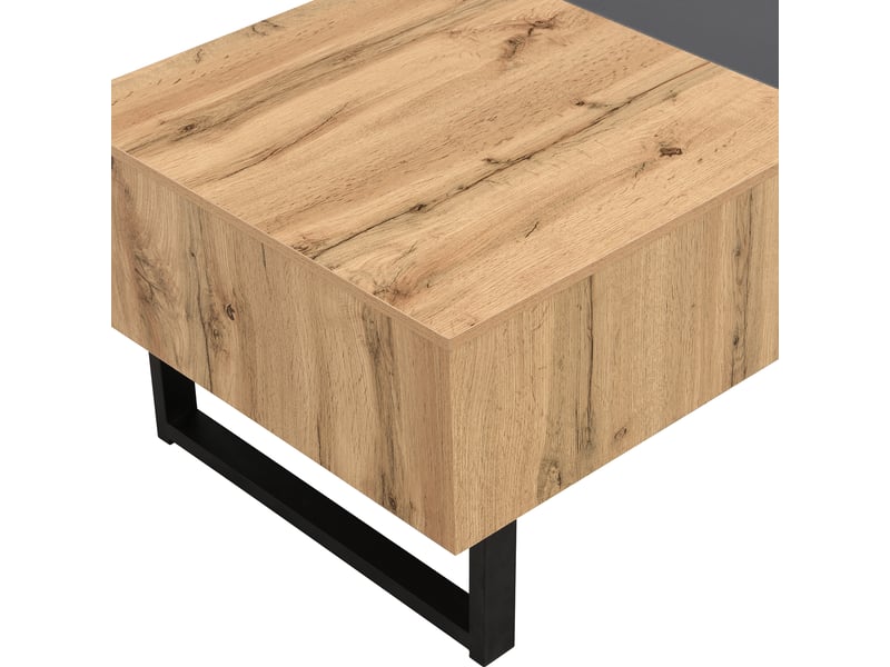  Table basse coulissante avec rangement caché, bois et métal, 100x55x40 cm, extensible 155 cm  - Conforama W
