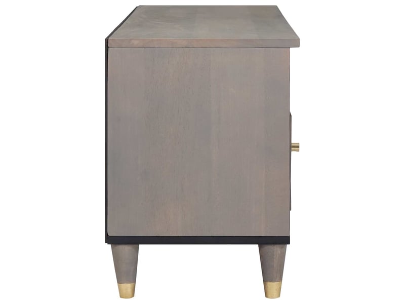  Meuble tv - banc tv - meuble de rangement gris 100 x 33 x 46 cm bois de mangue massif  - Conforama D