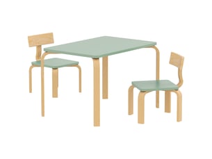 Table enfant avec chaises, lot table et 2 chaises enfant en bois pour dessiner, jouer, étudier, vert, 78x53x53cm