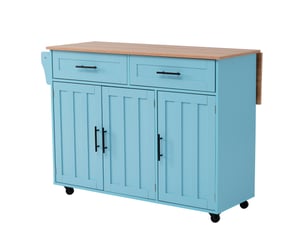 Buffet 3 porte(s)  2 tiroir(s)   - 129 cm coloris bleu 