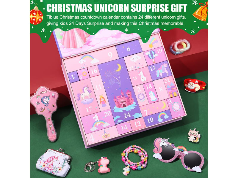 Calendrier de l'avent 2026 fille – 24 jours de surprises licorne, bijoux et cadeaux pour enfants et ados - Conforama D