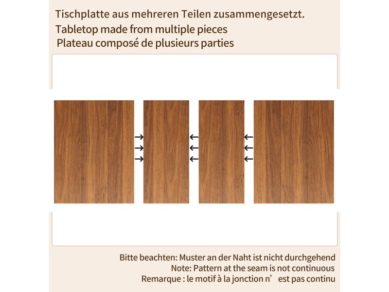  Table à manger extensible 120160200 x 80 x 78 cm en mdf et métal finition bois foncé, rangement caché dans les pieds, 3 rallonges.  - Conforama E