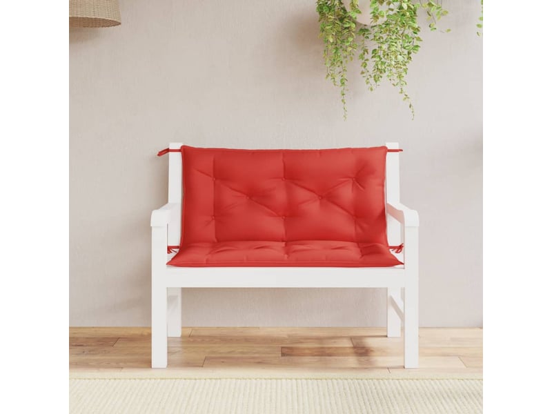  Lot de 2 coussins de banc jardin, coussins d'assise rouge 100x50x7 cm tissu oxford cf58735  - Conforama B