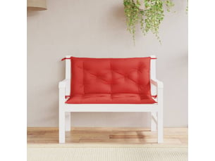 Lot de 2 coussins de banc jardin, coussins d'assise rouge 100x50x7 cm tissu oxford cf58735