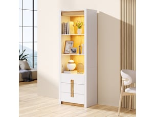 Vitrine coloris blanc  VIVRYN  - 63 cmx200 cm