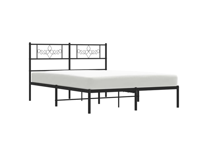  Lit double- lit adulte -  cadre de lit métal sans matelas avec tête de lit noir 120x190cm  - Conforama C