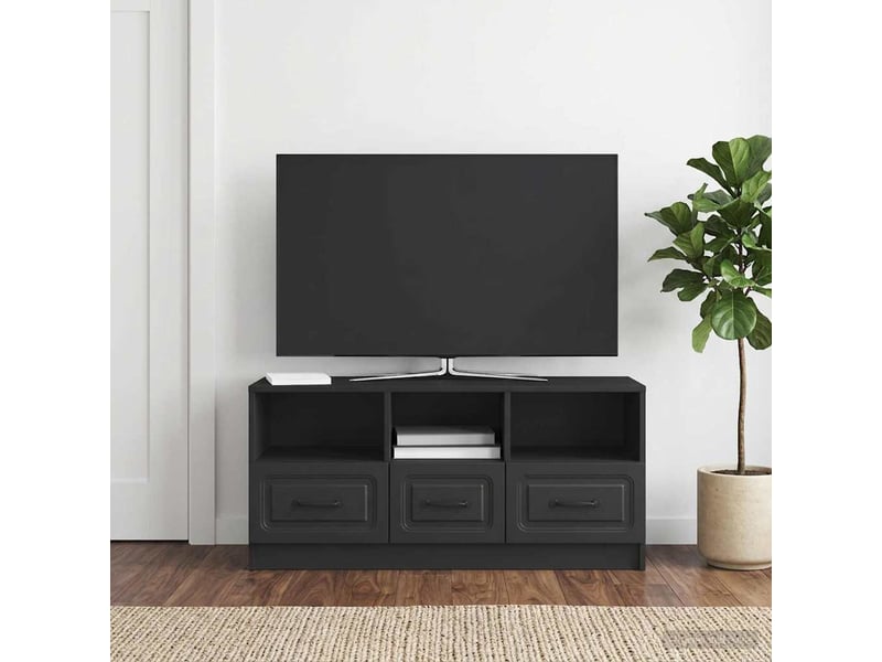  Meuble tv - banc tv - meuble de rangement avec tiroir noir 102 x 34,5 x 47 cm bois d'ingénierie  - Conforama D