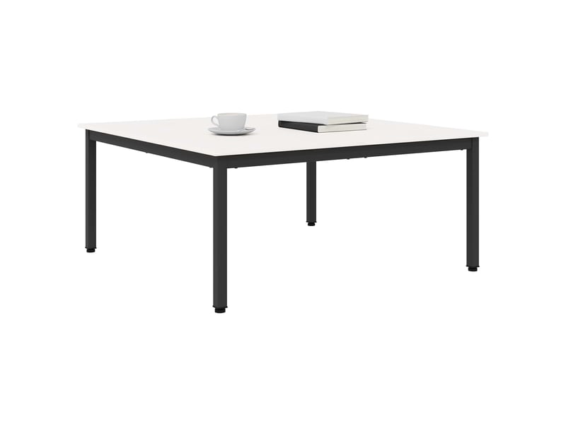  Table basse - table de salon - table à thé blanc 100 x 100 x 45 cm bois de pin massif  - Conforama C