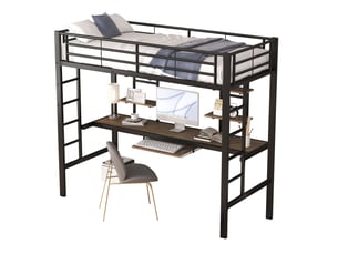 Lit mezzanine 90x200 cm    coloris noir